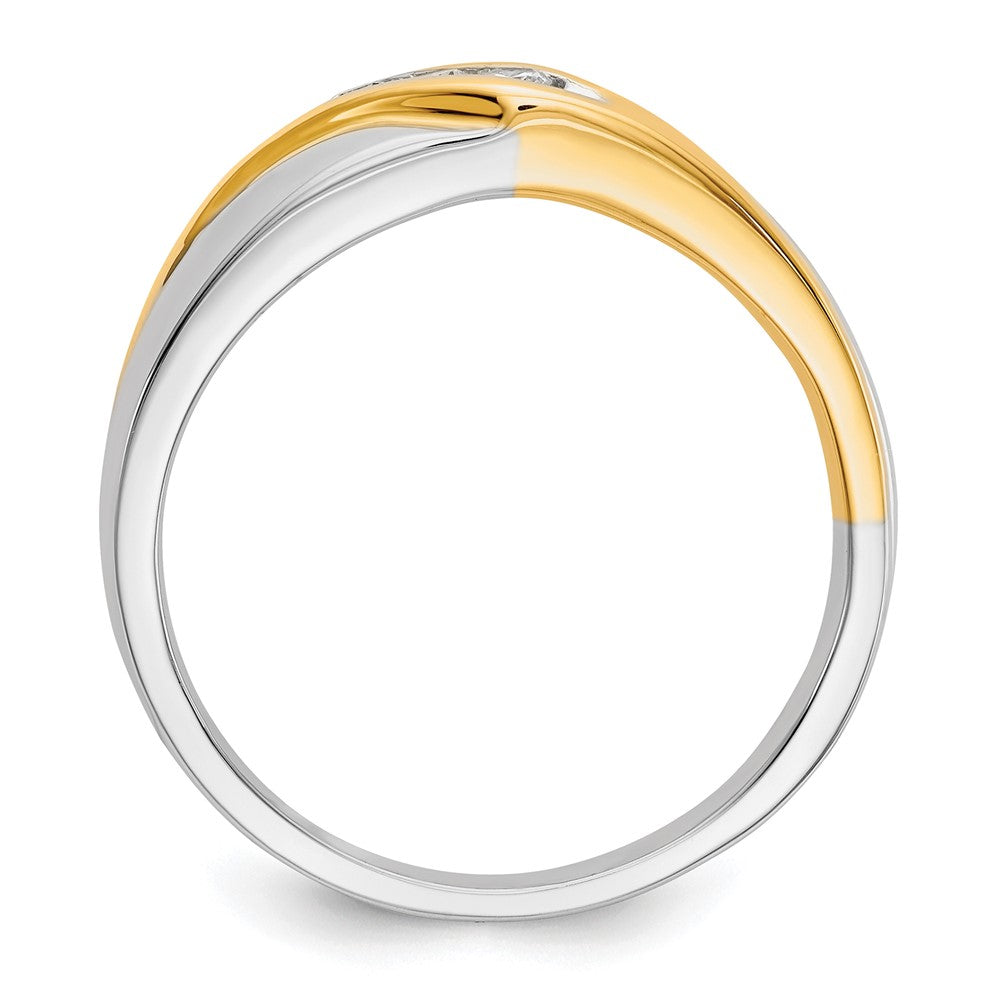 IB Goodman 14k Two-tone 1/6 carat Diamond 3-stone Mens Ring