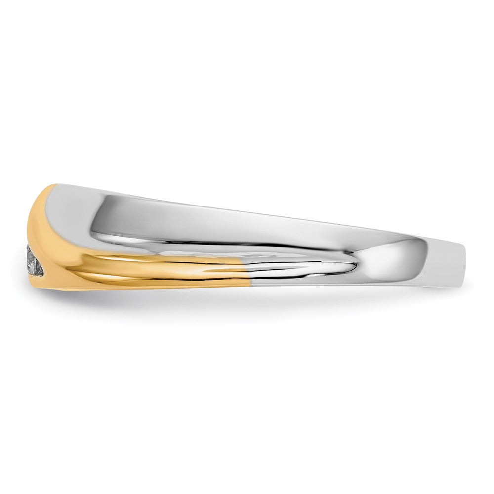 IB Goodman 14k Two-tone 1/6 carat Diamond 3-stone Mens Ring