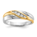IB Goodman 14k Two-tone 1/6 carat Diamond 3-stone Mens Ring