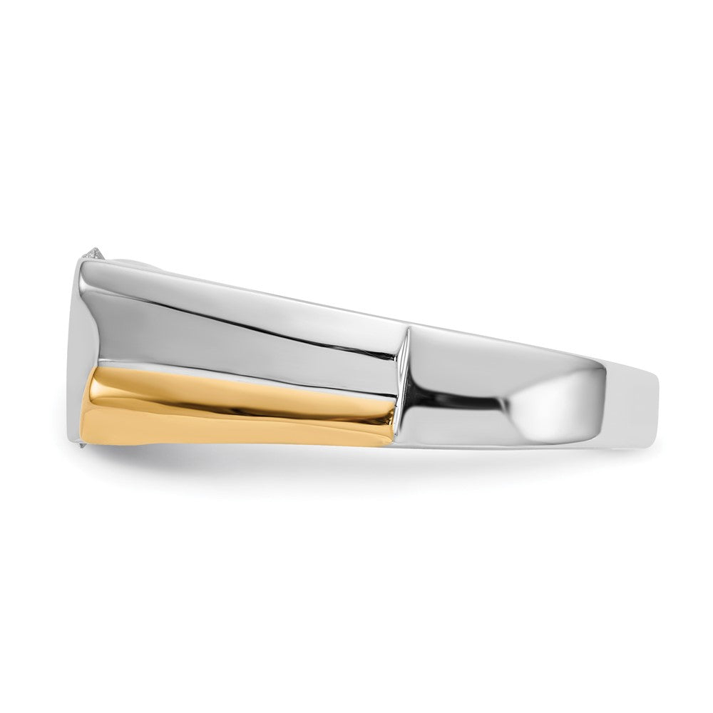 IB Goodman 14k Two-tone 1/2 carat Diamond 3-stone Mens Ring