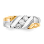 IB Goodman 14k Two-tone 1/2 carat Diamond 3-stone Mens Ring