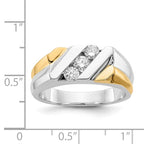 IB Goodman 14k Two-tone 1/2 carat Diamond 3-stone Mens Ring