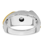 IBGoodman 14k Two-tone 1/2 carat Lab Grown Diamond VS/SI+ G+ Three Stone Complete Men's Ring