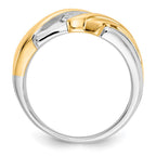 IB Goodman 14k Two-tone 1/4 carat Diamond 3-stone Mens Ring
