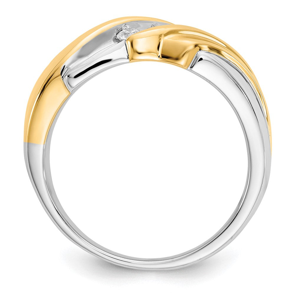 IB Goodman 14k Two-tone 1/4 carat Diamond 3-stone Mens Ring