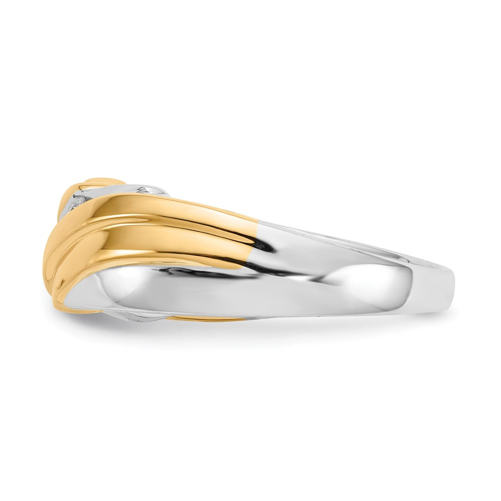 IB Goodman 14k Two-tone 1/4 carat Diamond 3-stone Mens Ring