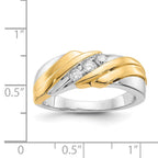 IB Goodman 14k Two-tone 1/4 carat Diamond 3-stone Mens Ring