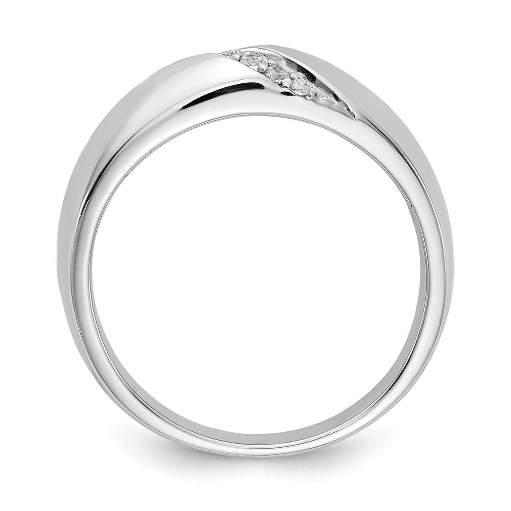 IB Goodman 14k White Gold 1/8 carat 7-stone Diamond Mens Ring