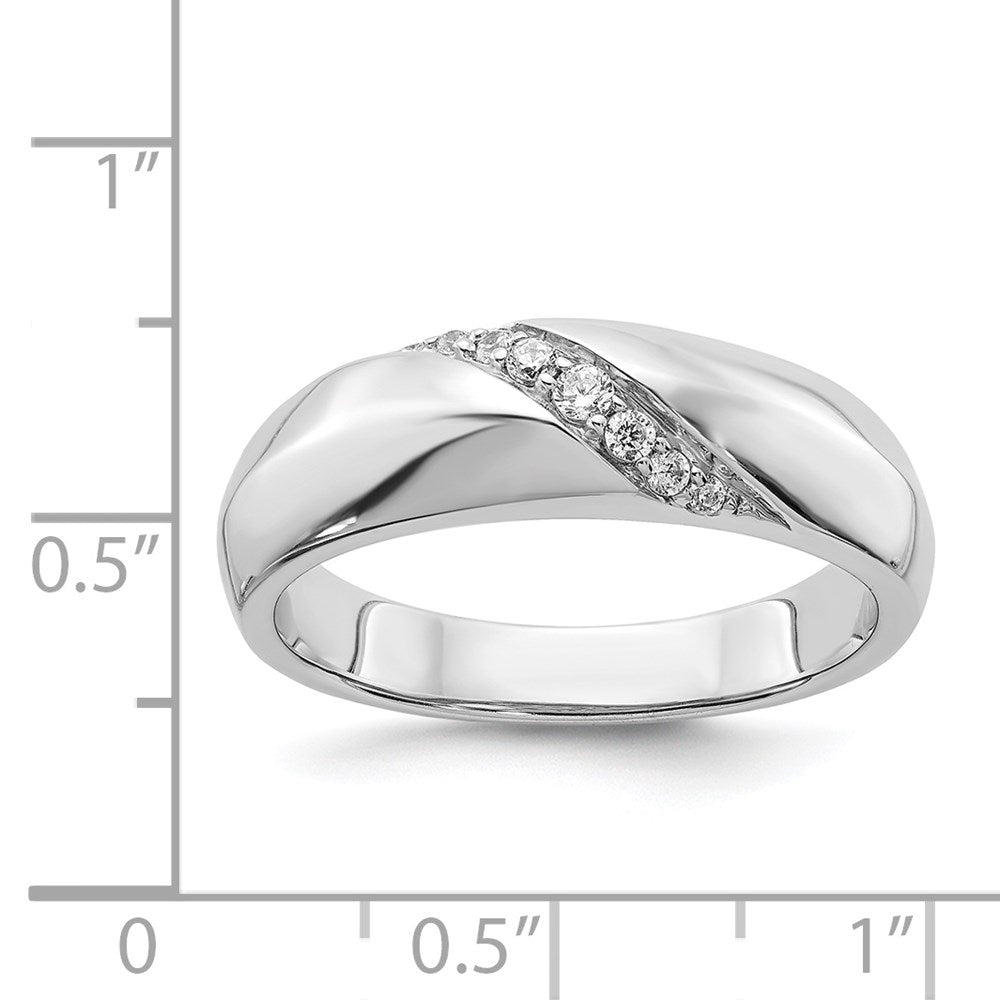 IB Goodman 14k White Gold 1/8 carat 7-stone Diamond Mens Ring