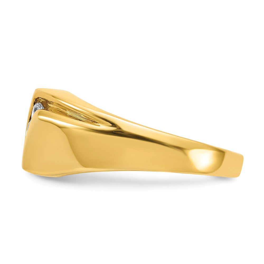IB Goodman 14k 1/5 carat Diamond 3-stone Mens Ring