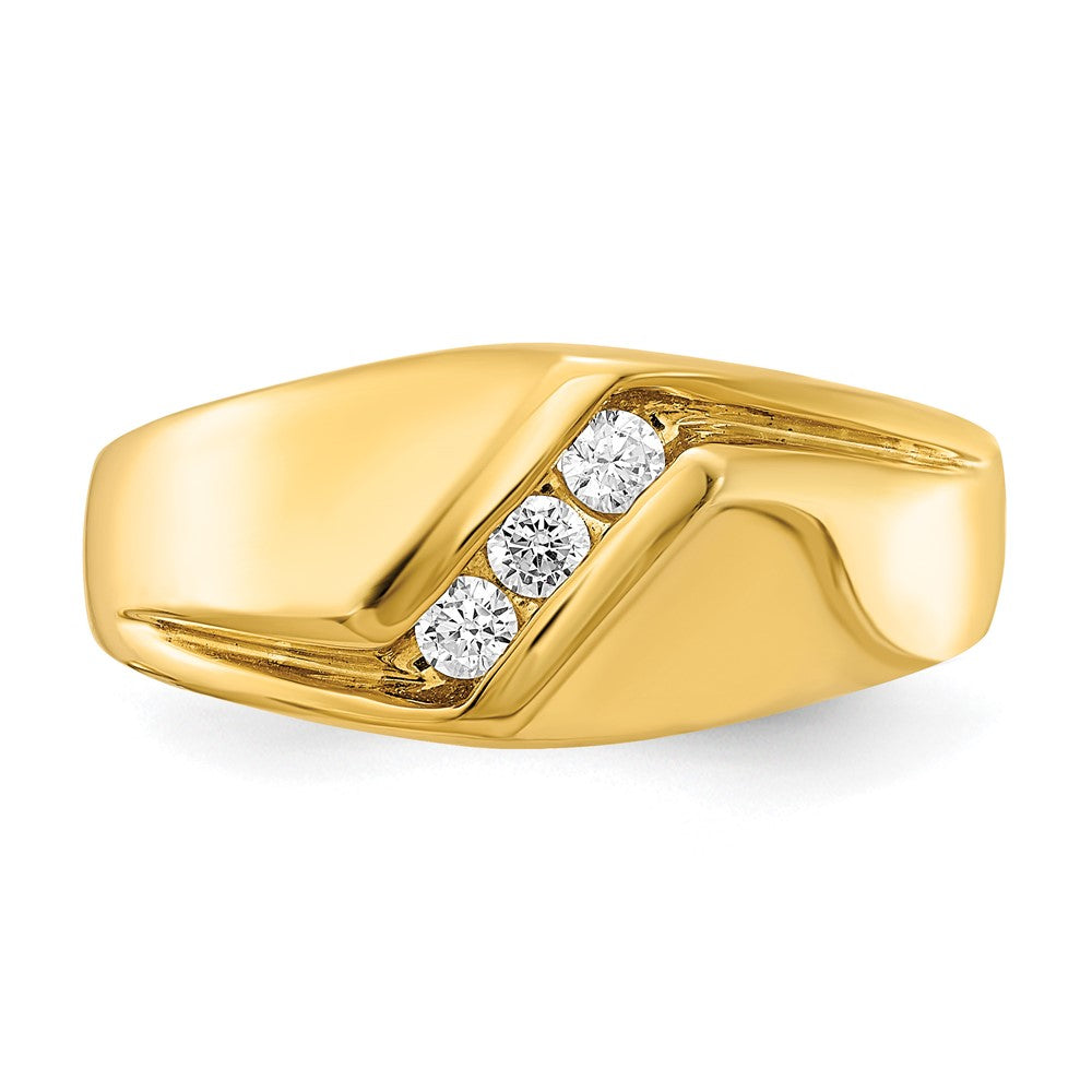 IB Goodman 14k 1/5 carat Diamond 3-stone Mens Ring