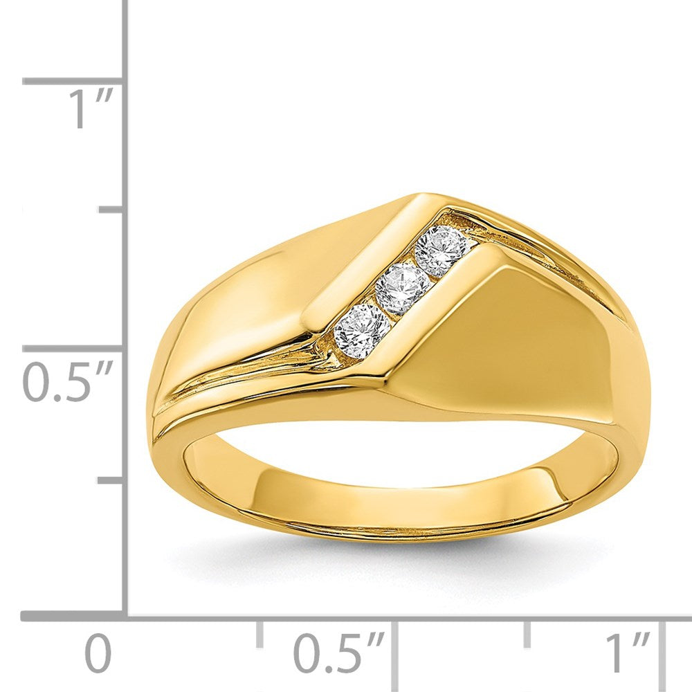 IB Goodman 14k 1/5 carat Diamond 3-stone Mens Ring