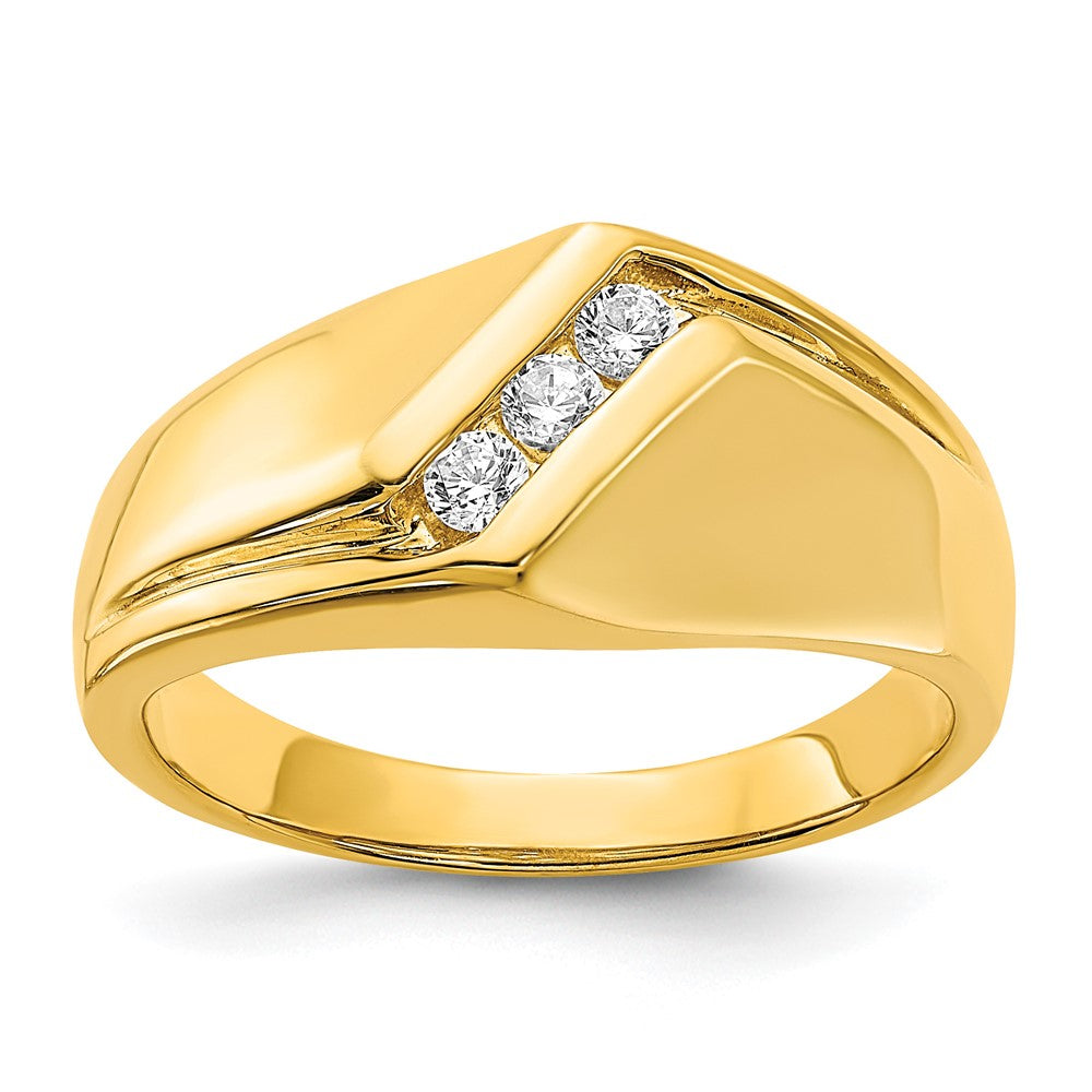 IB Goodman 14k 1/5 carat Diamond 3-stone Mens Ring