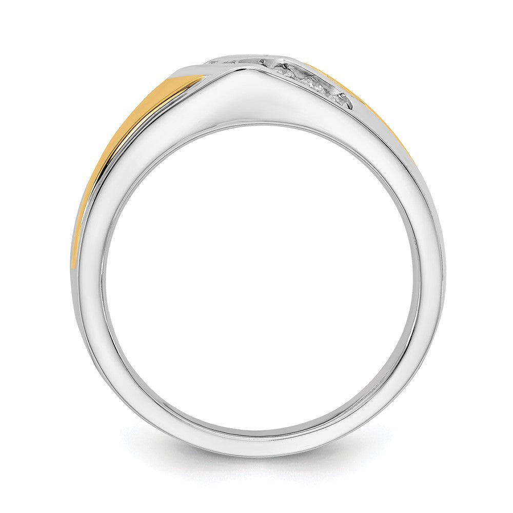 IBGoodman 14k Two-tone 1/4 carat Lab Grown Diamond VS/SI+ G+ Complete Men's Ring