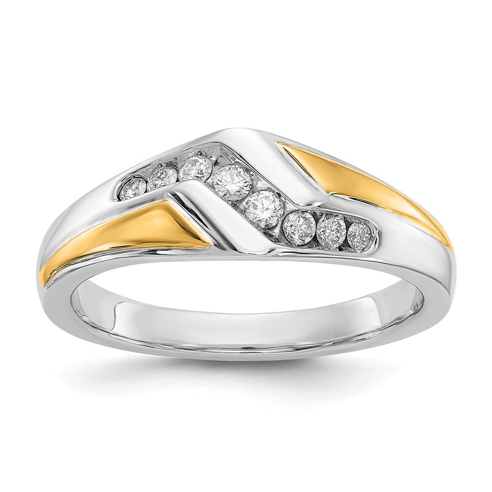 IB Goodman 14k Two-tone 1/4 carat Diamond Mens Ring