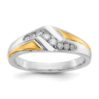 IB Goodman 14k Two-tone 1/4 carat Diamond Mens Ring