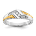 IBGoodman 14k Two-tone 1/4 carat Lab Grown Diamond VS/SI+ G+ Complete Men's Ring