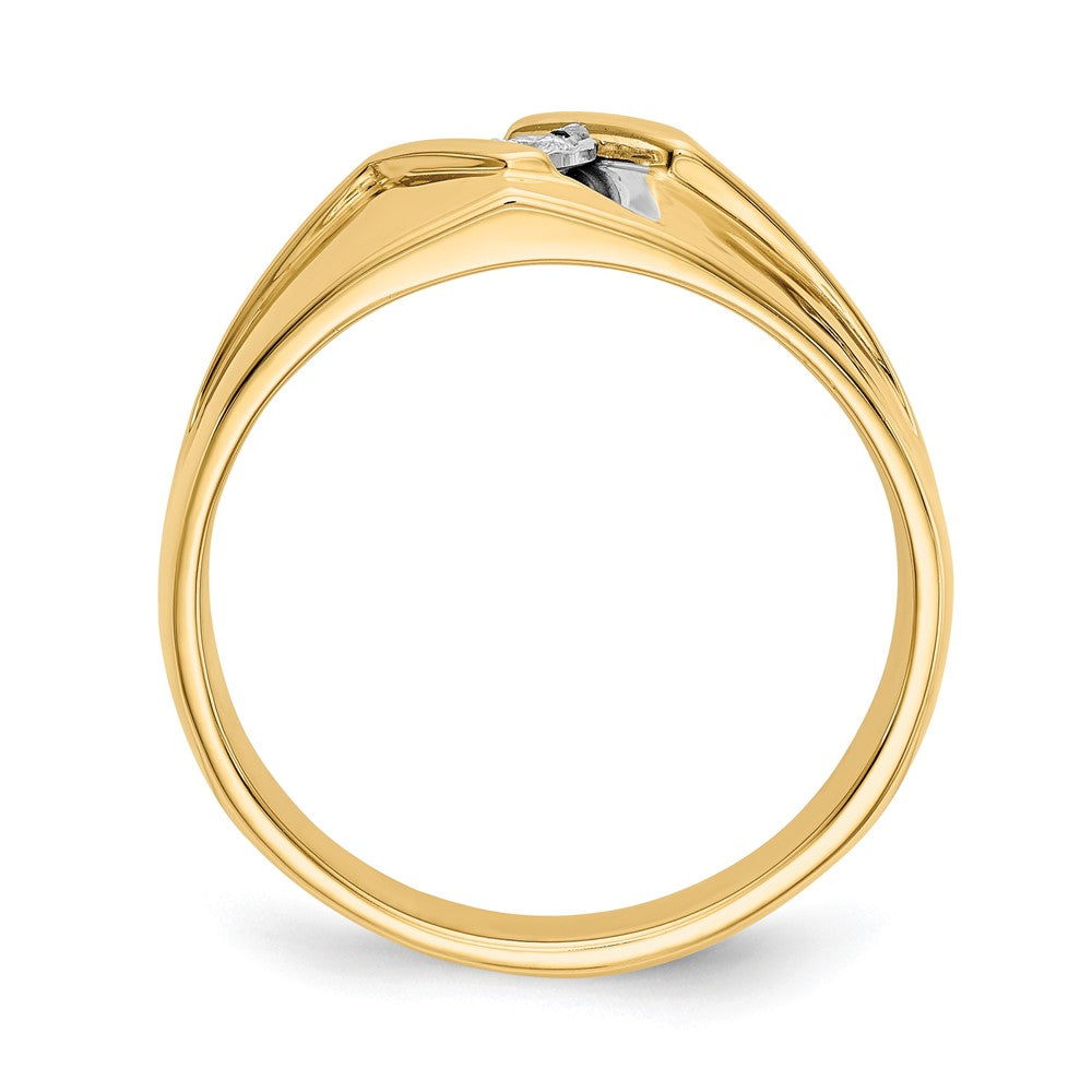 IB Goodman 14k and White Rhodium 1/20 carat Diamond Mens Ring