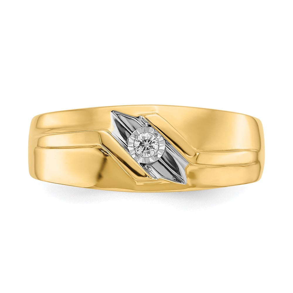 IB Goodman 14k and White Rhodium 1/20 carat Diamond Mens Ring