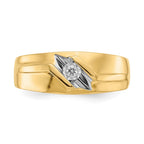 IB Goodman 14k and White Rhodium 1/20 carat Diamond Mens Ring