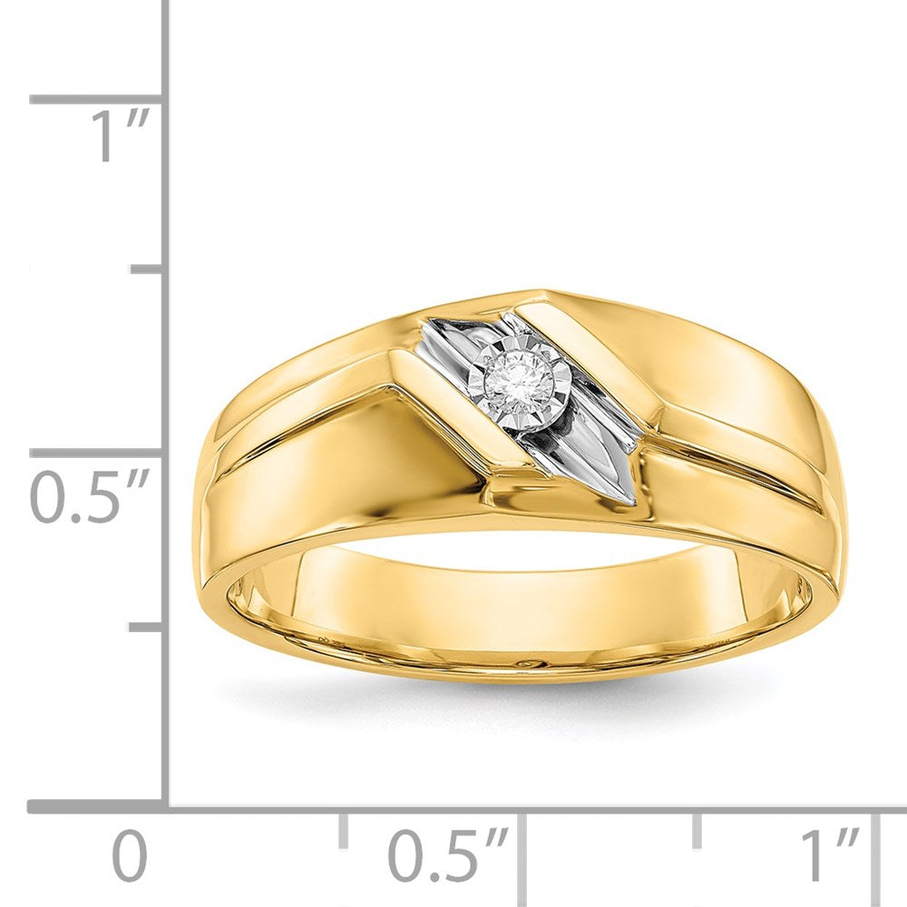 IB Goodman 14k and White Rhodium 1/20 carat Diamond Mens Ring