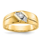 IB Goodman 14k and White Rhodium 1/20 carat Diamond Mens Ring