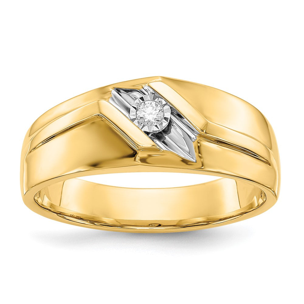 IB Goodman 14k and White Rhodium 1/20 carat Diamond Mens Ring
