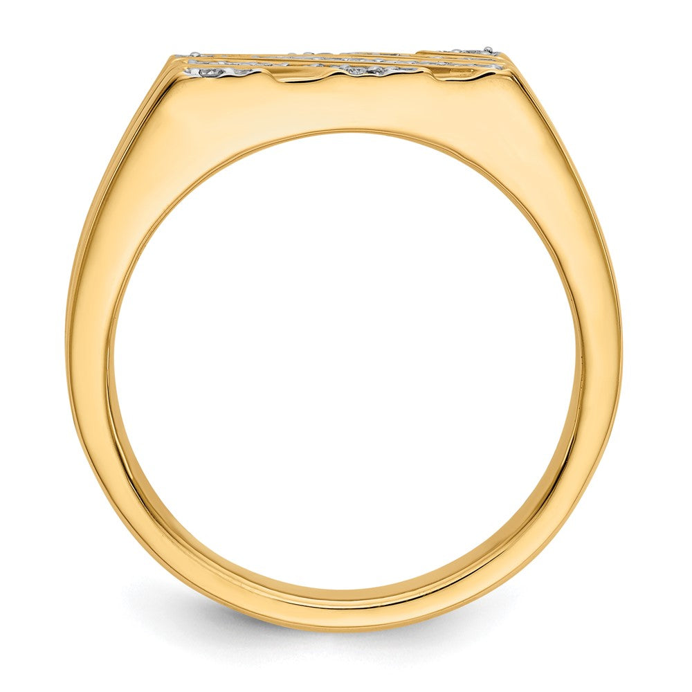 IB Goodman 14k 1/4 carat Diamond Diagonal Stripe Mens Ring