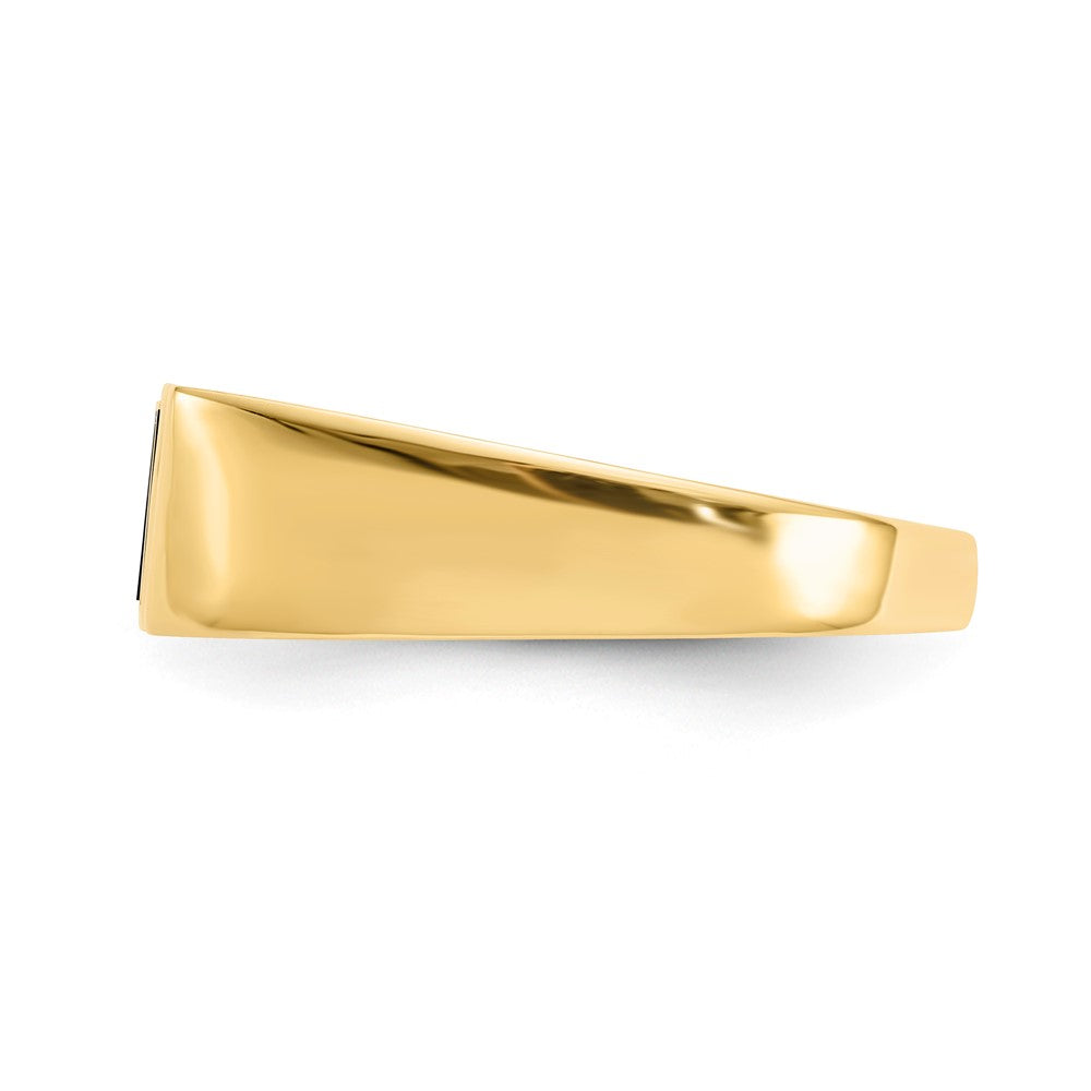 IB Goodman 14k Diagonal Onyx and 1/20 carat AA Diamond Mens Ring