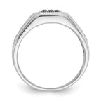 IB Goodman 14k White Gold 1/4 carat White and Black Diamond Square Cluster Mens Ring