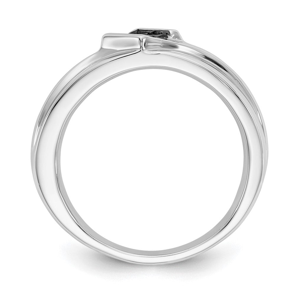 IB Goodman 14k White Gold 3/8 carat Black Diamond Square Cluster Mens Ring