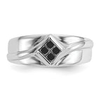 IB Goodman 14k White Gold 3/8 carat Black Diamond Square Cluster Mens Ring