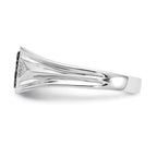 IB Goodman 14k White Gold 1/2 carat Black and White Diamond Square Cluster Mens Ring