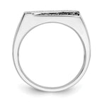 IB Goodman 14k White Gold 1/2 carat Black and White Diamond Cluster Diagonal Stripe Mens Ring