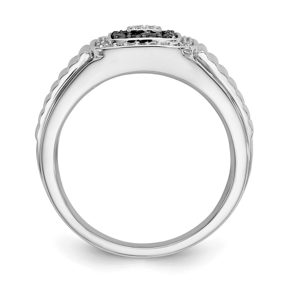 IB Goodman 14k White Gold 1/3 carat Black and White Diamond Mens Ring