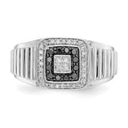IB Goodman 14k White Gold 1/3 carat Black and White Diamond Mens Ring