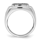 IB Goodman 14k White Gold 3/4 carat Black and White Diamond Cluster Mens Ring