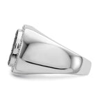 IB Goodman 14k White Gold 3/4 carat Black and White Diamond Cluster Mens Ring
