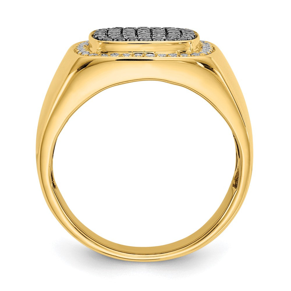 IB Goodman 14k 3/4 carat Black and White Diamond Cluster Mens Ring