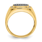 IB Goodman 14k 3/4 carat Black and White Diamond Cluster Mens Ring
