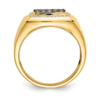 IB Goodman 14k 7/8 carat Champagne and White Diamond Cluster Mens Ring