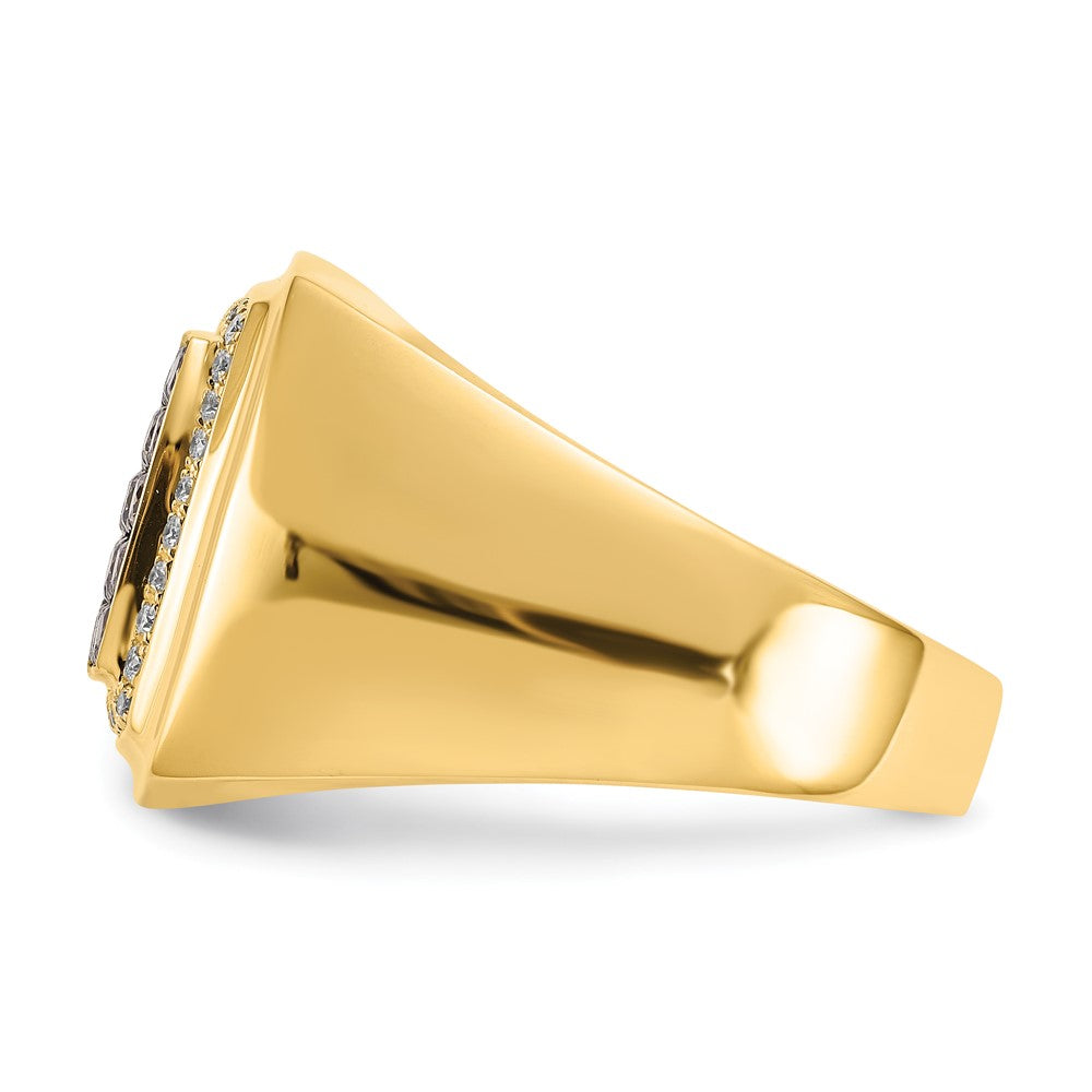 IB Goodman 14k 7/8 carat Champagne and White Diamond Cluster Mens Ring
