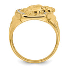 IB Goodman 14k Mens 1/2 carat Diamond Horseshoe with Horse in Center Mens Ring