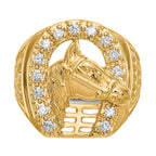 IB Goodman 14k Mens 1/2 carat Diamond Horseshoe with Horse in Center Mens Ring