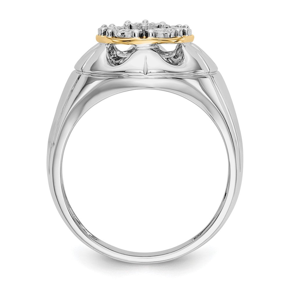 IB Goodman 14k Two-tone 5/8 carat Diamond Mens Cluster Ring