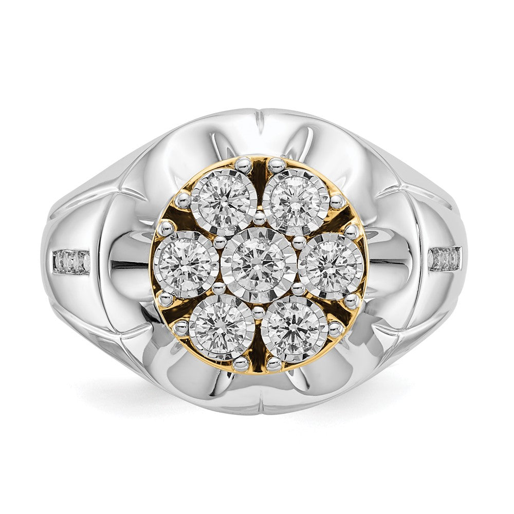IB Goodman 14k Two-tone 5/8 carat Diamond Mens Cluster Ring