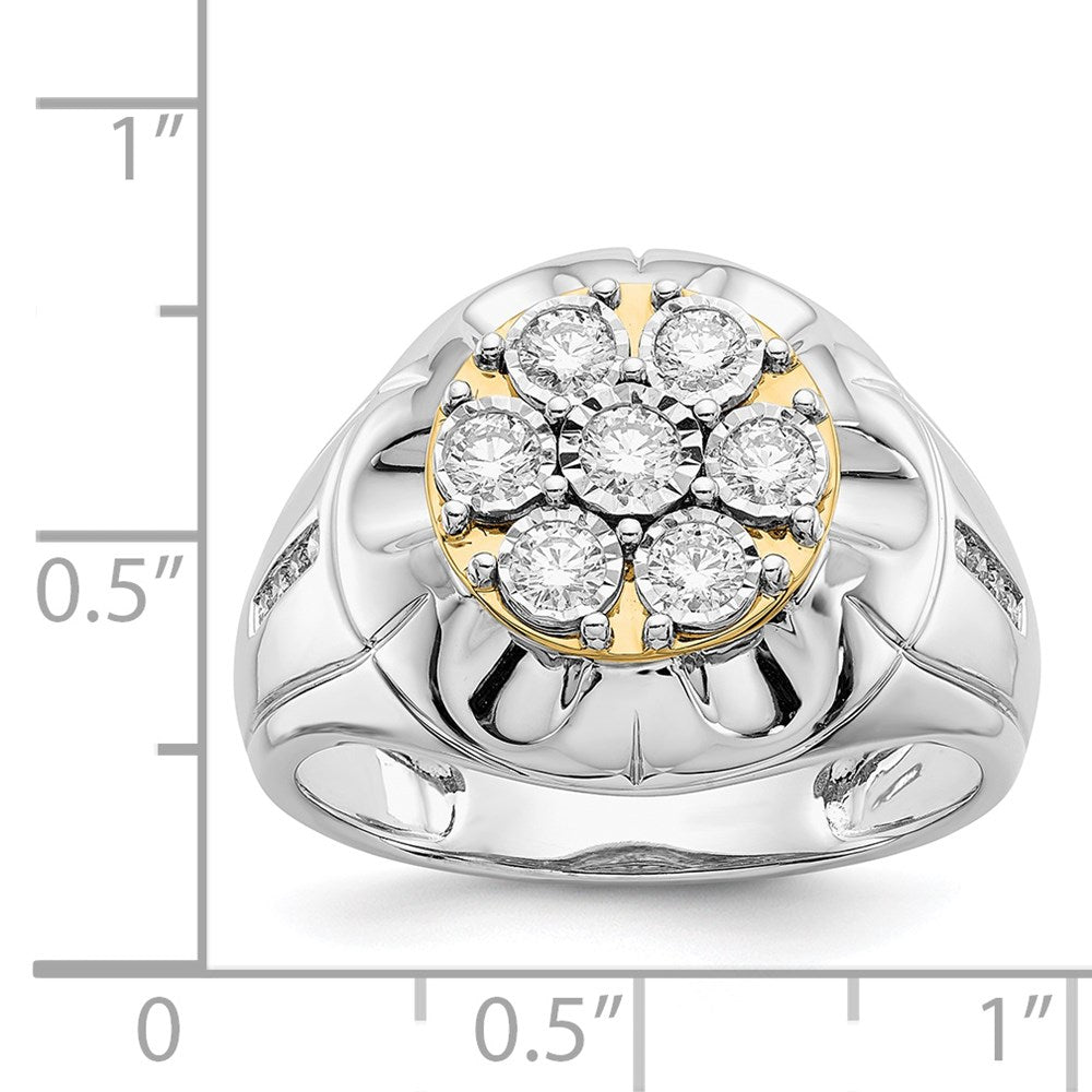 IB Goodman 14k Two-tone 5/8 carat Diamond Mens Cluster Ring