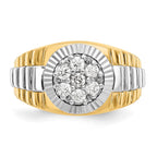 IB Goodman 14k Two-tone 1/2 carat AA Diamond Mens Cluster Ring