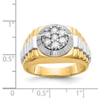 IB Goodman 14k Two-tone 1/2 carat AA Diamond Mens Cluster Ring
