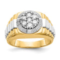 IB Goodman 14k Two-tone 1/2 carat AA Diamond Mens Cluster Ring